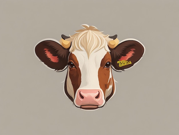 Photo cow illustration vector logo design