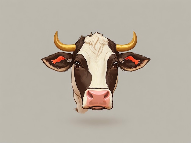 牛のイラストベクトルのロゴデザイン