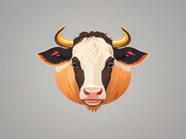 Cow ilustration vector logo design