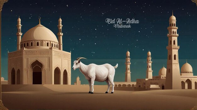 a cow is standing in front of a mosque