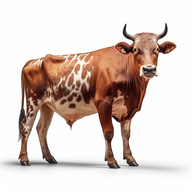 Cow isolated on white background Generative AI