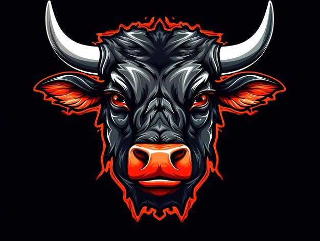 Photo cow logo for restaurant food chain logo