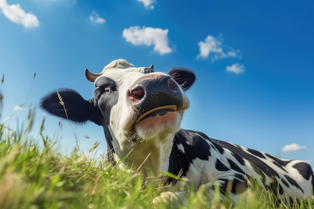 Cow in a Meadow Generative AI