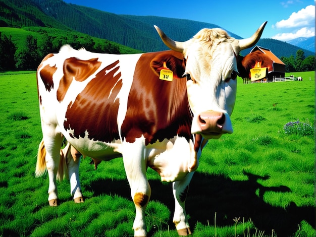 Photo cow in the meadow