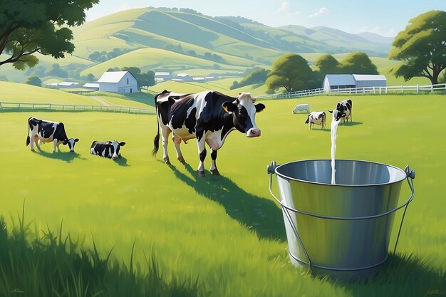 사진 cow milk illustration summer