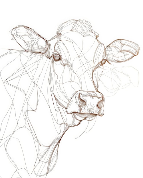 写真 農場や農村のテーマのための白い背景の牛 ジェネレーティブai