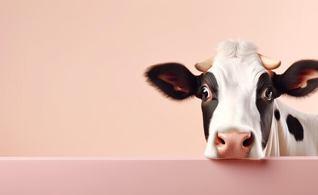 Cow peeking