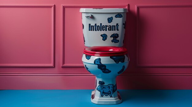 Photo cow print toilet for lactose intolerant
