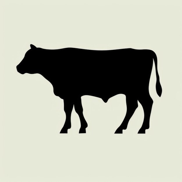 Cow silhouette side view minimalism icon flat icon solid fill solid