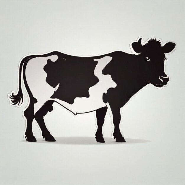 Фото Силуэты коров карикатурный векторный фон