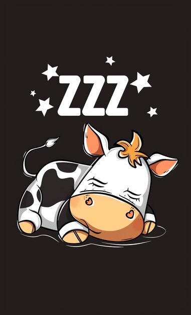 Photo a cow sleeping with a star on it