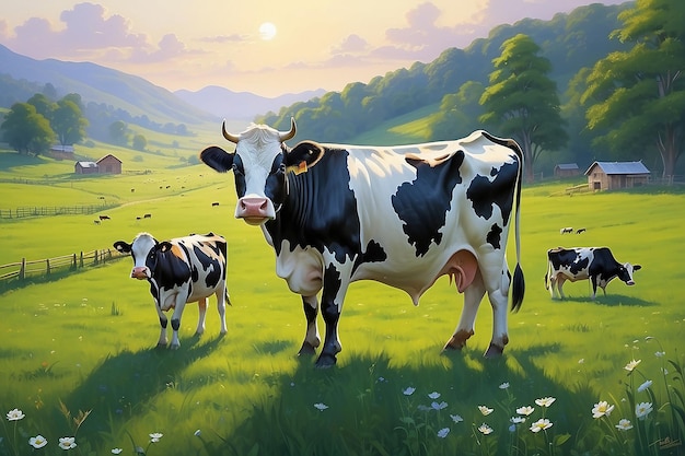 Cow on a summer pasture