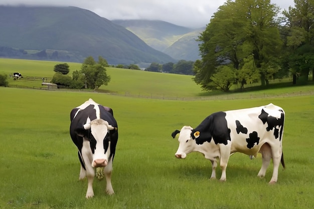 Cow on a summer pasture