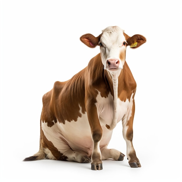 Cow on white background