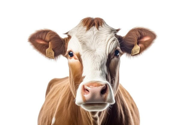 Cow white isolated background AI Generated