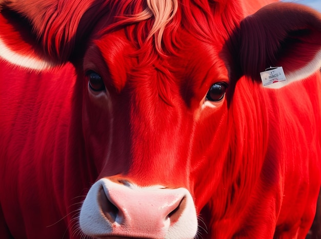Photo a cow with a red face and a white patch on its face