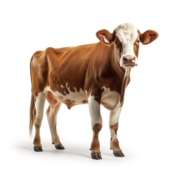 a cow with a white face and brown spots on its face