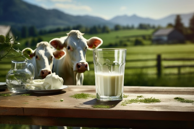 Photo cow039s milk with cow background