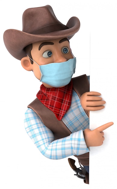 Cowboy-animatie met een masker