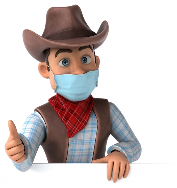 Cowboy-animatie met een masker