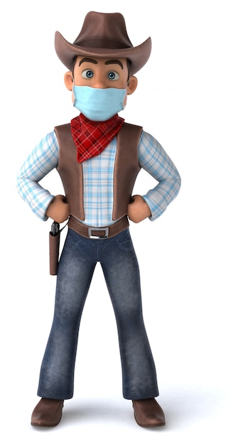 Cowboy animation with a mask