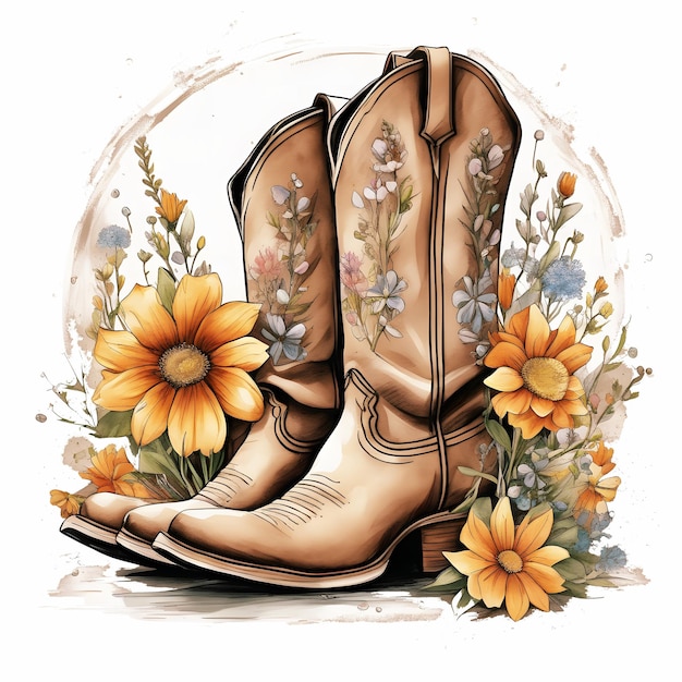 Photo cowboy boots graphic