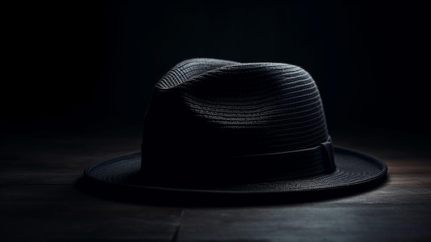 Ковбойская шляпа на черном фоне с копией пространства для вашего текстового ИИ