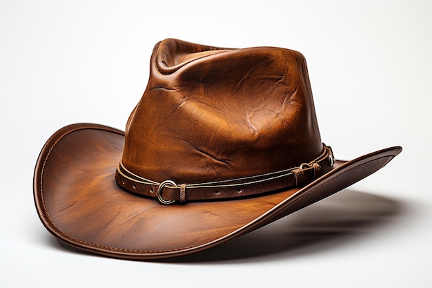 Гиперреалистичная ковбойская шляпа изолирована на белом фоне
