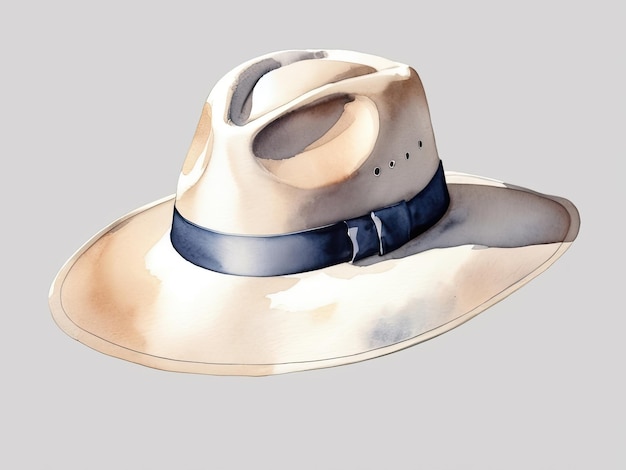 Cowboy hat Isolated on white background Watercolor illustration