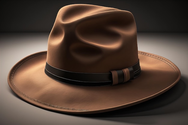 Cowboy hat on a wooden table ai generative