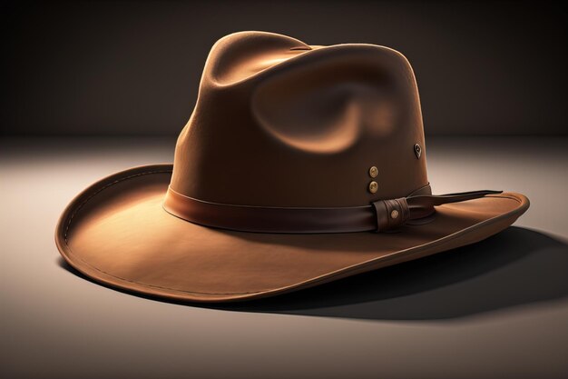 Cowboy hat on a wooden table ai generative