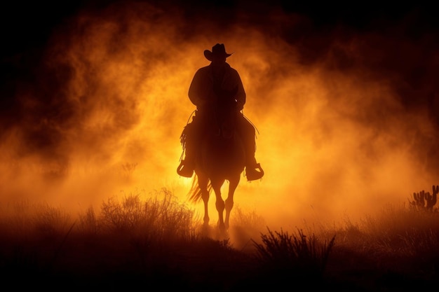 Photo cowboy on horse