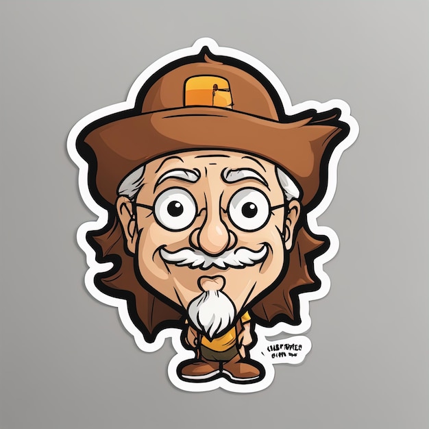 Photo cowboy man in cartoon sticker style vectorvector illustration of a cowboy