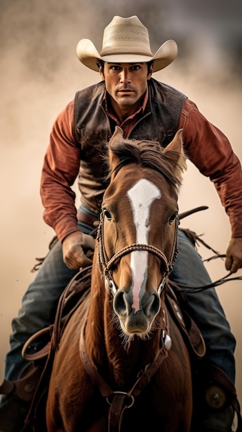 cowboy riding his horse