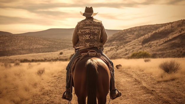 cowboy riding his horse