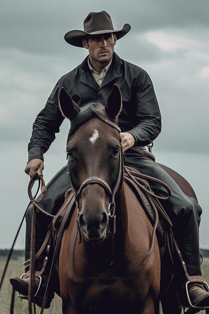 cowboy riding his horse