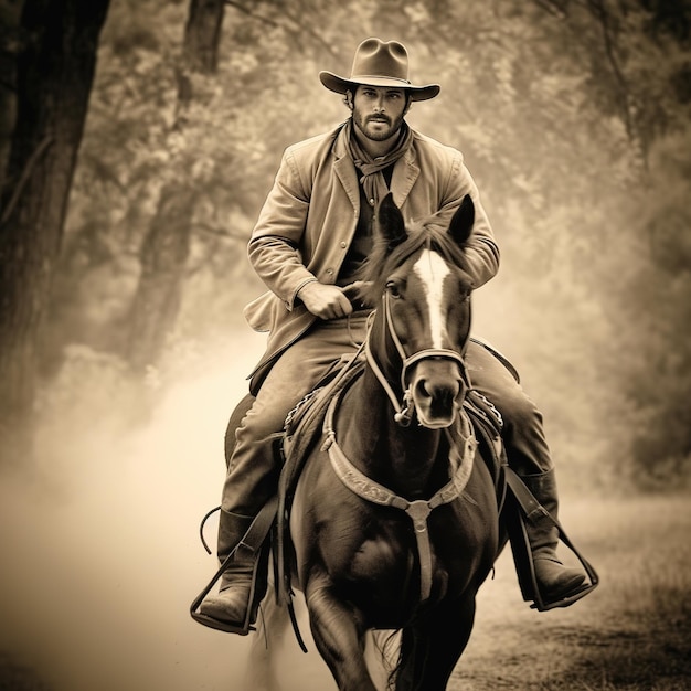 cowboy riding his horse