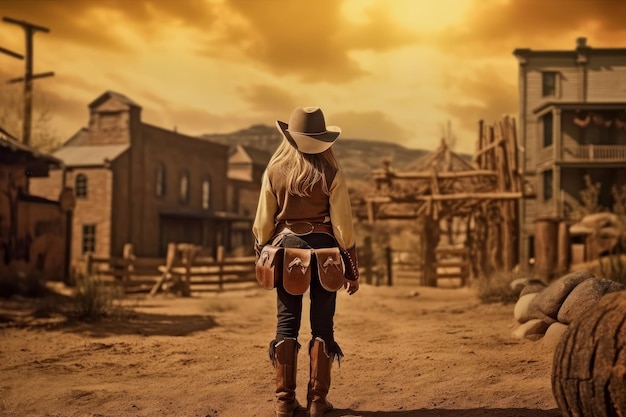 Cowboy saloon wilde westen Genereer Ai