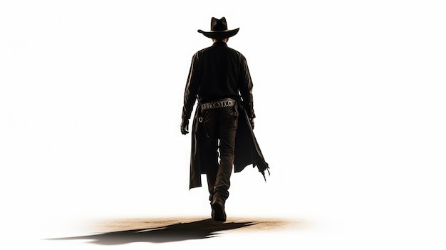 Cowboy Silhouette isolated on White Background