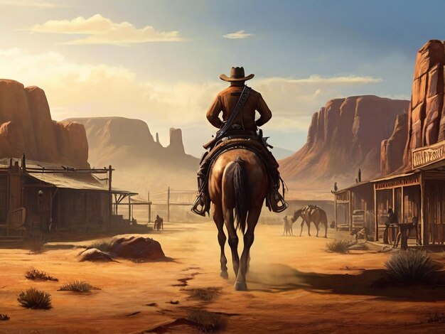 Cowboy wild west scene