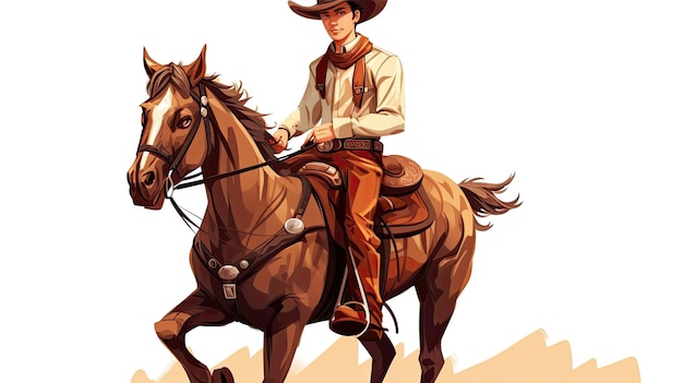 A cowboy with a lasso on his shirt