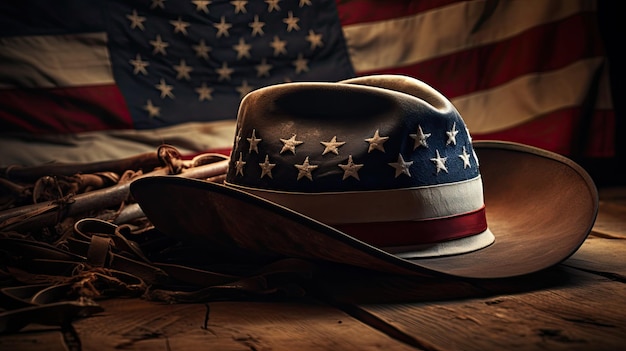 cowboyhoed de amerikaanse vlag