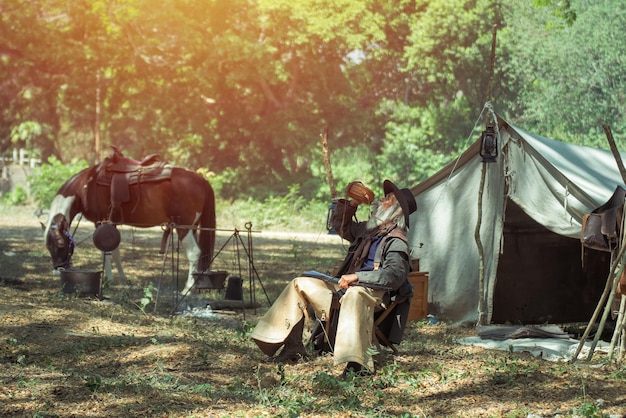 Cowboys outdoor camping