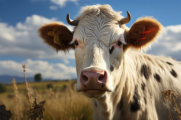 牛の飼い主は牛を育てて幸せに農場を広げ牧場で牛の肉牛乳チーズバターを販売しています