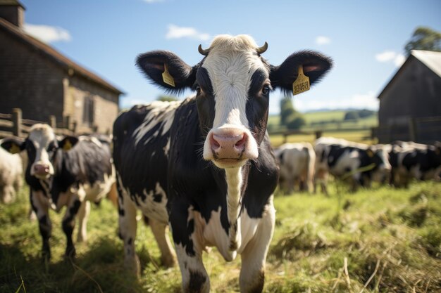 A cowherd raises cows happily farm wide pasture products from cows for sale meat milk cheese butter