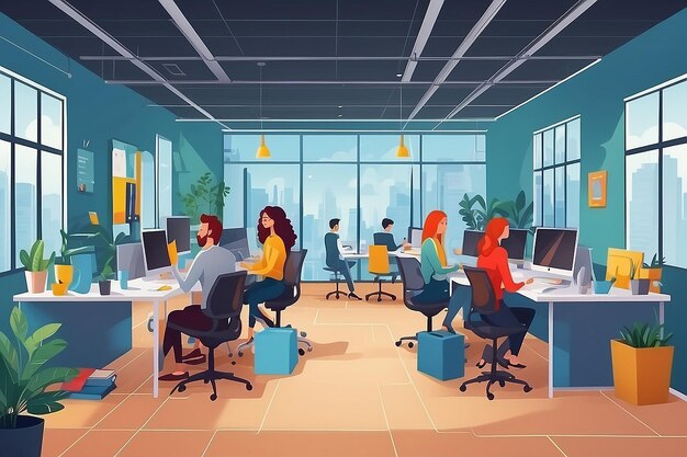 Coworking concept illustration