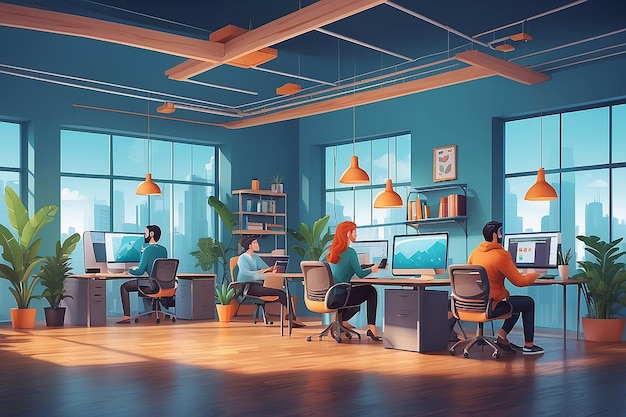 Coworking concept illustration