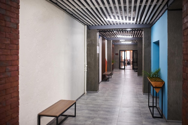 Coworking office hall interior Workplace and lifestyle concept