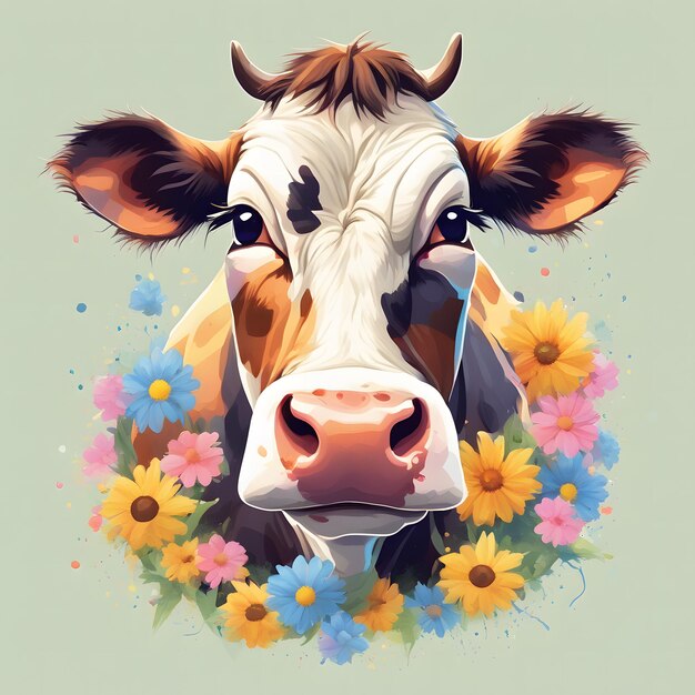 Cows and Flower