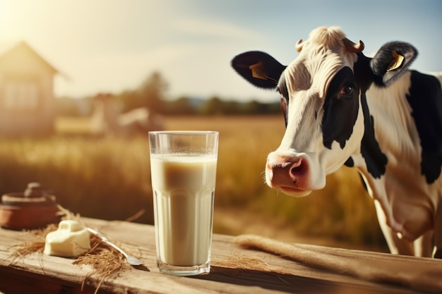 cows milk with dairy cow background